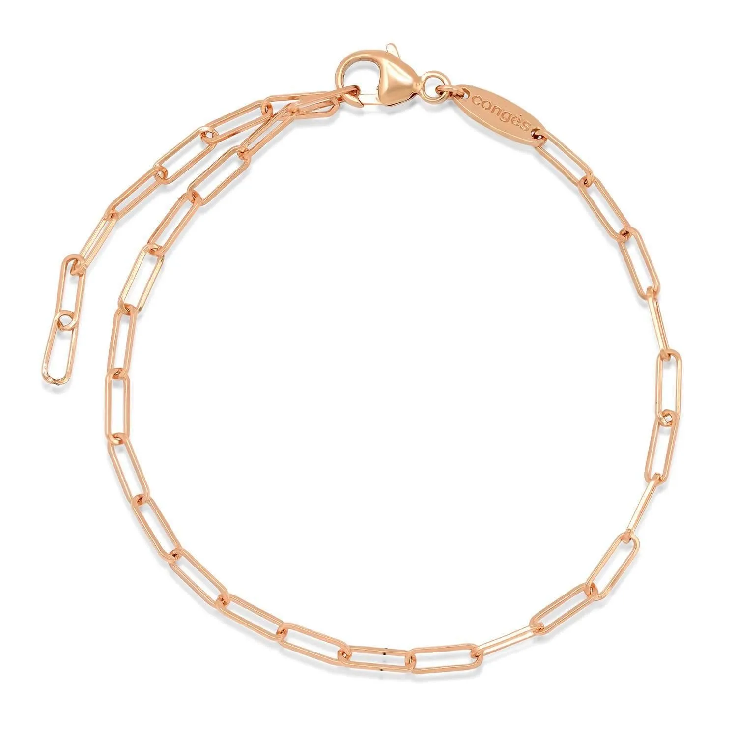 Charm Bracelet   Rose Gold Paperclip Chain