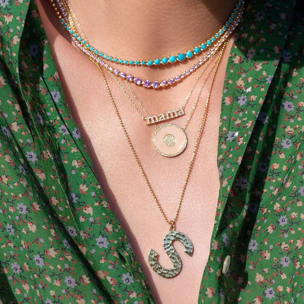 Graduated Pink Sapphire Tennis Necklace