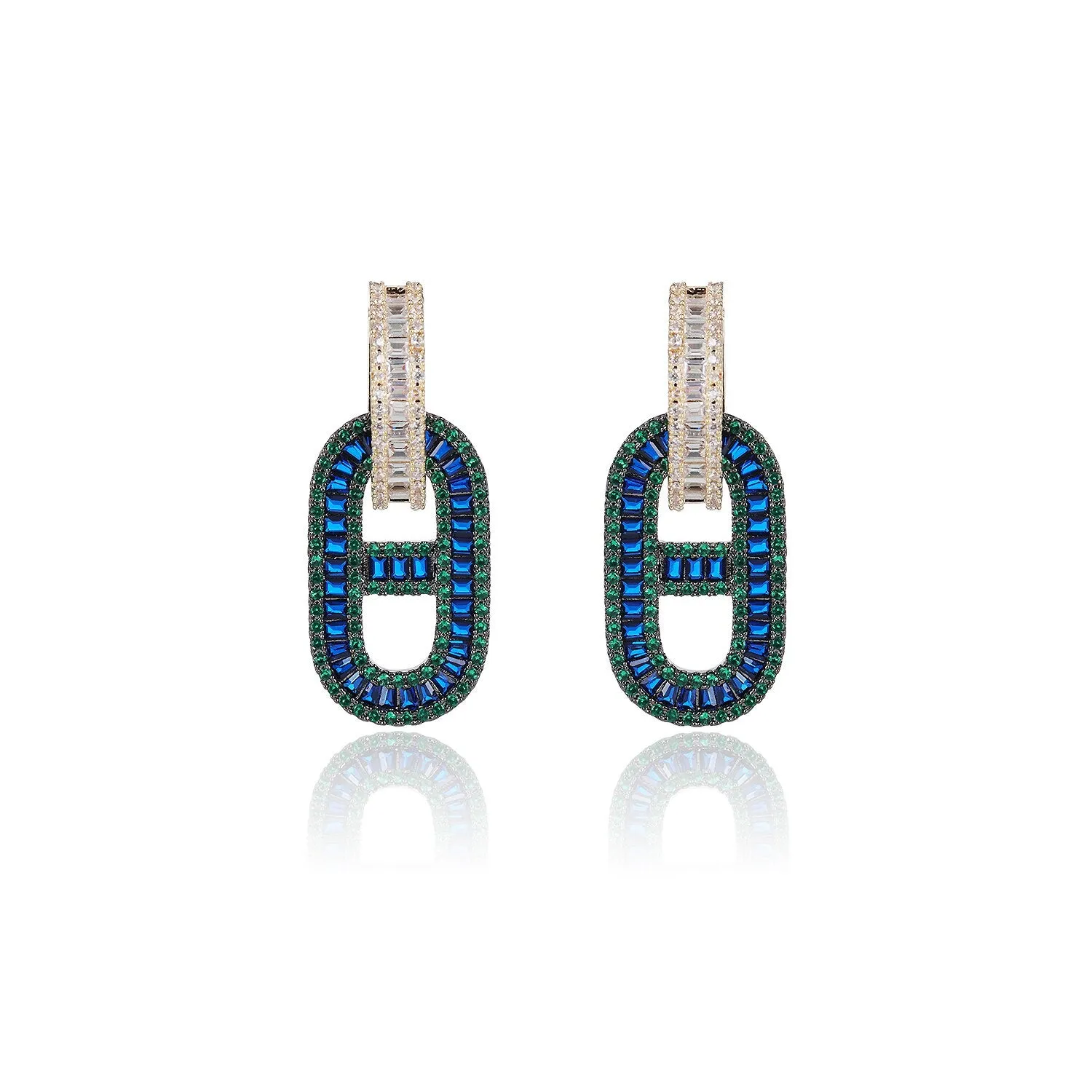 Luxury Cubic Zircon CZ Crystals Earrings Birthday Party Wedding Gift Fine New Jewelry CE11573