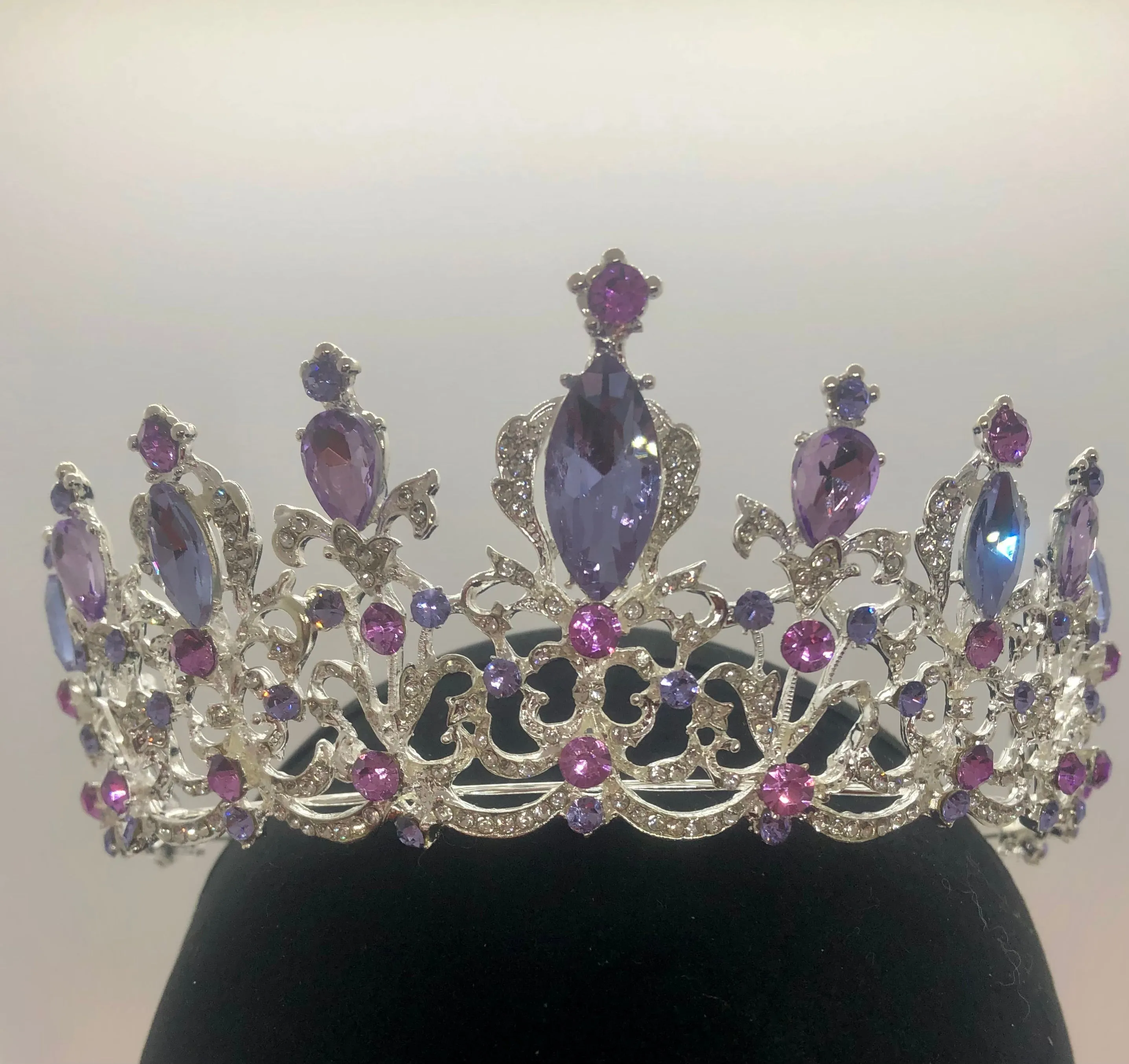 Tiara - Silver with Lilac, Rose Pink, and Crystal Rhinestone NEW!